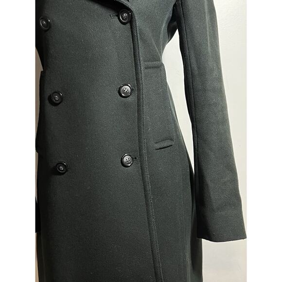 Club Monaco EUC Black Wool Blend Faux Fur Collar Double Breasted Winter Coat XS - Picture 3 of 9